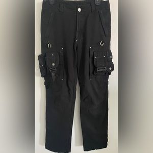 FREEKNIGHT JAPAN 30W black cargo gas mask Velcro army military zipper pants